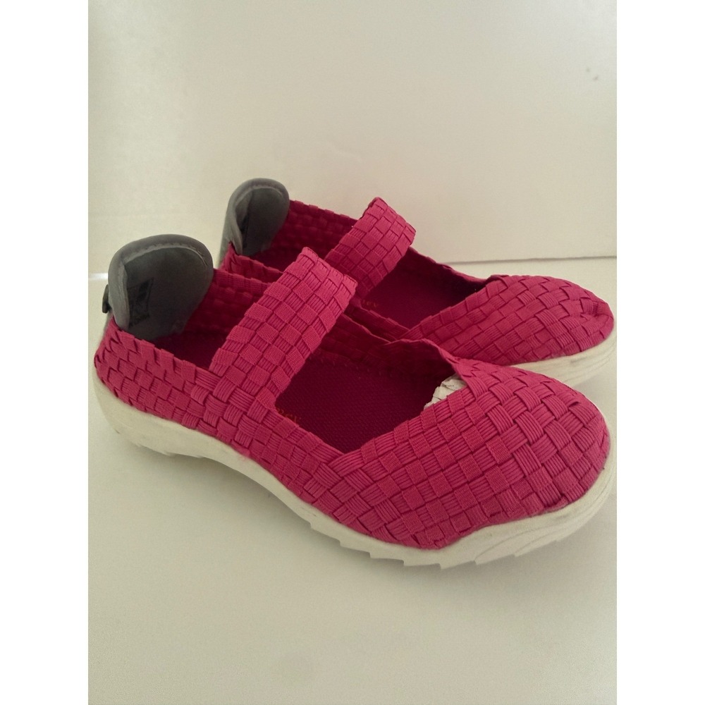 Bernie Mev Rigged Charm K Hot Pink Woven Mary Jane Sneakers Kids Size 32‎ NEW